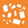 set of catchy labels and icons on travel them    travelling concept Royalty Free Stock Photo